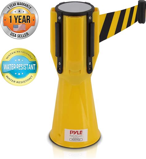 Pyle Retractable Traffic Cone Hazardous Caution Tape Style Warning