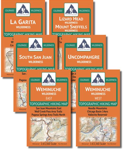 San Juan Mountains Wilderness Map Pack - Outdoor Trail Maps