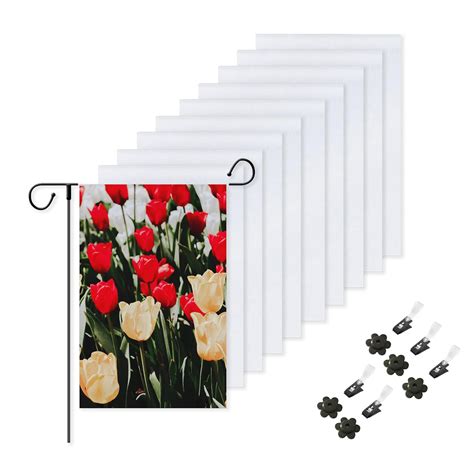 10 Pack Blank Sublimation Garden Flags 12x18 Inch Single Sided Yard