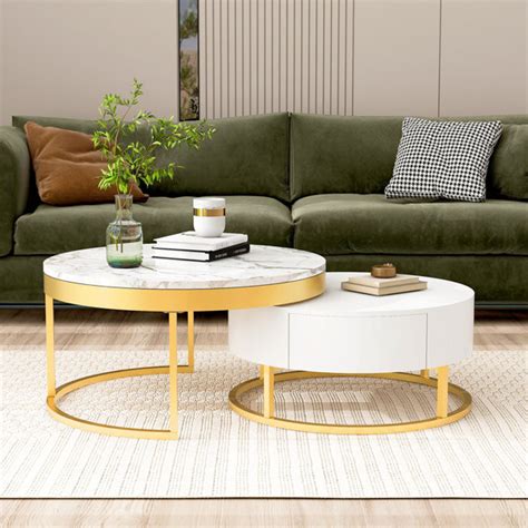 Mercer Table Basse Gigogne Moderne Avec Tiroirs Modern Wayfair Canada