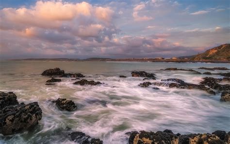 Wallpaper Landscape Sunset Sea Bay Rock Nature Shore Sky