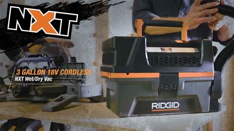 RIDGID 3 GALLON 18V CORDLESS NXT WET DRY VAC 15 Version YouTube