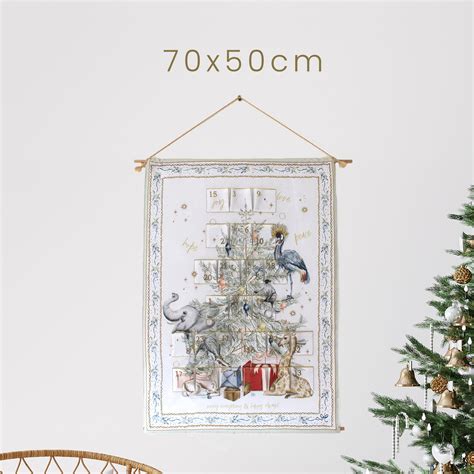 South African Christmas Fabric Heirloom Advent Calendar — Watercolour Heart
