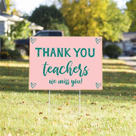 Thank You, Teachers Yard Sign 18 X 24 Appreciation Sign - Etsy