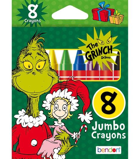 Bendon 8ct Christmas The Grinch Jumbo Crayons Joann