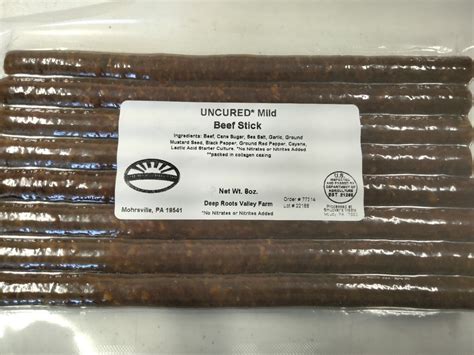 Mild Meat Sticks 8oz No Nitrate Farm To Table Meals Grass Fed Beef