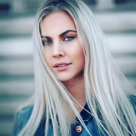 Women Model Blonde Blue Eyes Depth Of Field Portrait Face