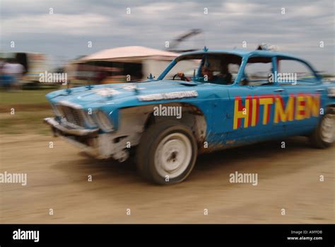 Ford Granada Banger Racing Car At Smallfield Dirt Track Near Gatwick