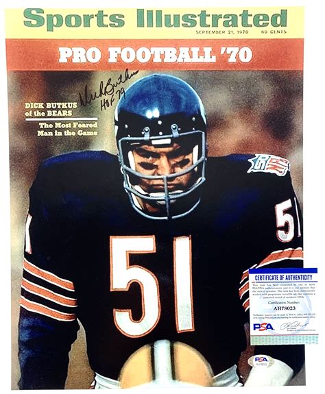 Lot Detail Dick Butkus In Person Signed 11 X 14 Color Photo Psa Dna