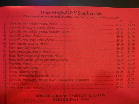 Menu at Intermission Deli restaurant, Bay City