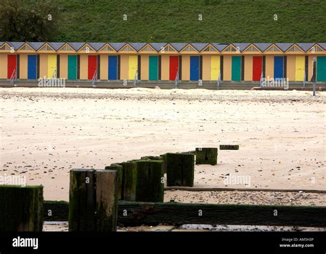 Lowestoft Beach Huts Stock Photo Alamy