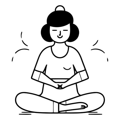 Ilustraci N Vectorial De Una Mujer Meditando En Posici N De Loto Sobre