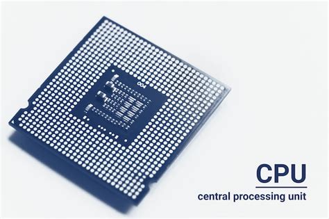 Chip Da Cpu Da Unidade Do Processador Central Em Monocrom Tico Azul Em