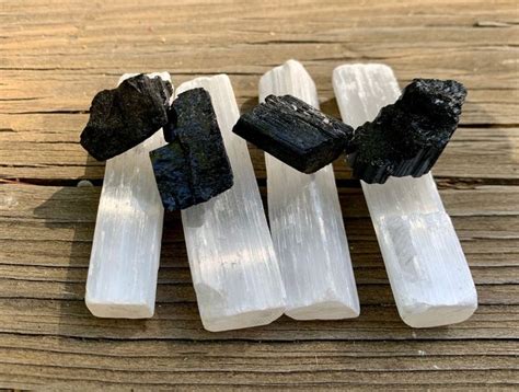 Selenite And Black Tourmaline Maximum Protection Grid Etsy Canada