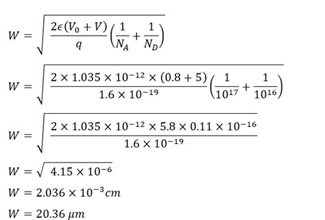 Depletion Width- Definition, Formula, Solved Problems