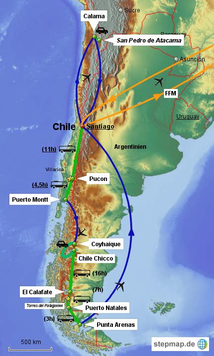 StepMap Chile Landkarte für Chile