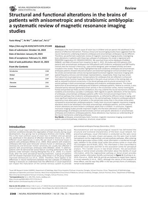 Pdf Structural And Functional Alterations In The Brains Of Patients