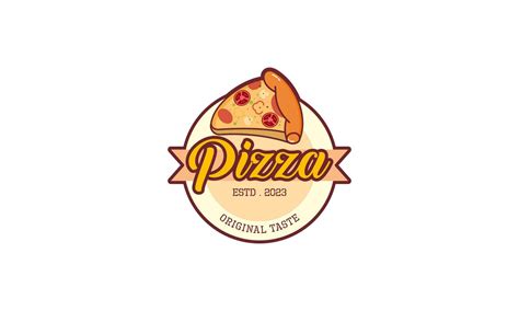 Pizza Cafe Logo Emblem For Fast Food Restaurant Vector Art At