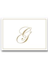 Caspari Gold Embossed Initial Note Cards Letter G Boxed Set Of Digs