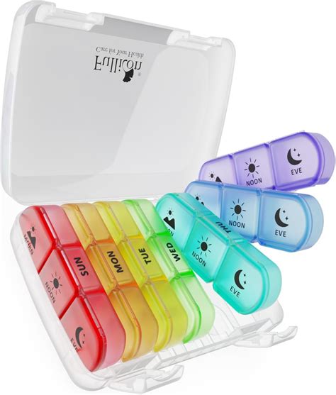 Fullicon Weekly Pill Organizer Pill Organizer 3 Times A Day For Travel