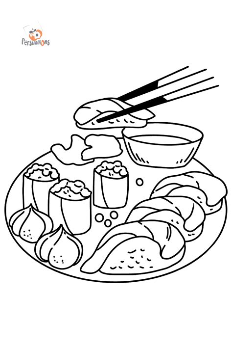 Sushi Colouring Page Online Or Printable For Free Coloring Nation