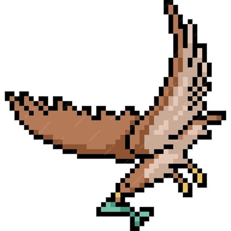 Premium Vector Pixel Art Of Hawk Hunt Prey