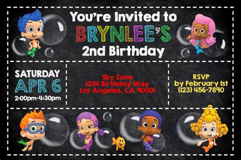 Bubble Guppies Invitations for boy or girl | General Prints