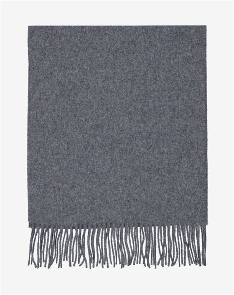 Echarpe Homme Laine Vierge Unie Gris Clair PARIS YORKER