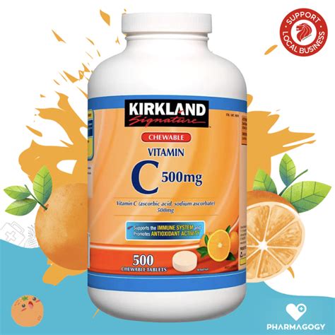 Kirkland Signature Chewable Vitamin C 500 Mg 500 Tablets Vit C For