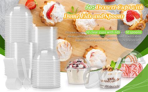 Amazon Vmiapxo Sets Oz Dessert Cups With Dome Lids And Spoons