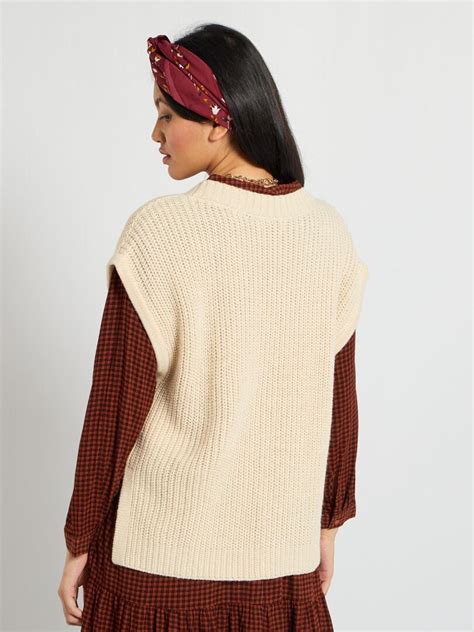 Pull Sans Manches Jdy Beige Kiabi