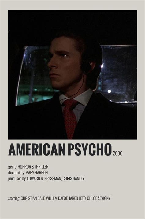 AMERICAN PSYCHO Minimalist Poster Willem Dafoe Chloe Sevigny American