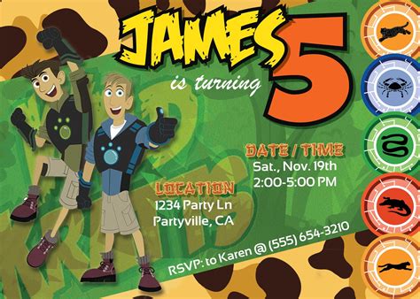 Wild Kratts Birthday Invitation Wild Kratts Birthday Wild Etsy