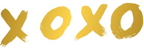 Gold Xoxo Hand Written Phrase With Heart Isolated Vector Image