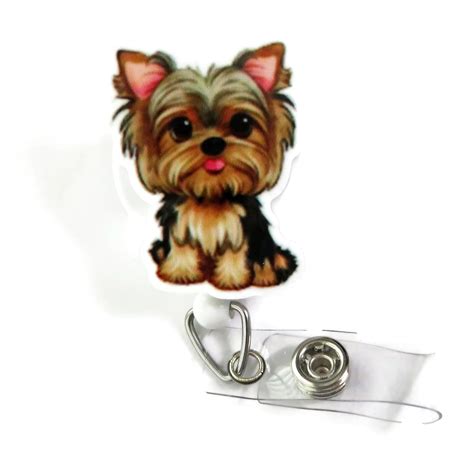 Dog Badge Reel Yorkie Nurse Badge Reel Funny Animal Id