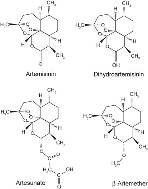 Chemical Structure Of Artemisinin And Its Derivatives Download