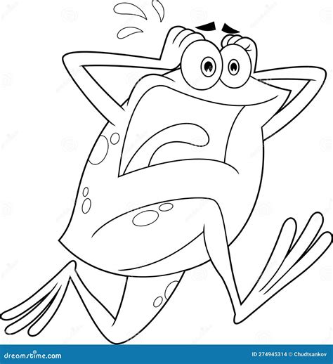 Scaring Frog Cartoon Character Running Vector Illustration