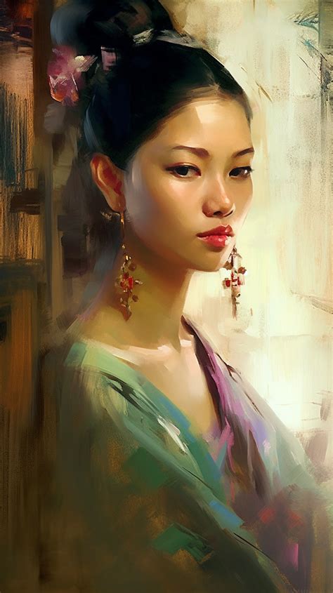 Digital Painting Digital Art Acrylic Art Geisha Asian Art Modern