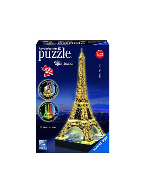 Ravensburger D Puzzle Eiffelturm Night Edition Teile Transparent