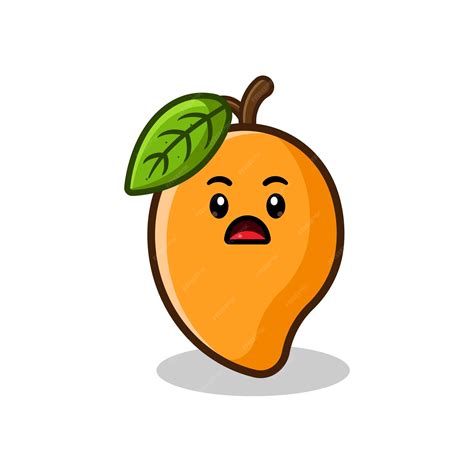 Premium Vector | Shocking face expiration mango fruit cartoon character.