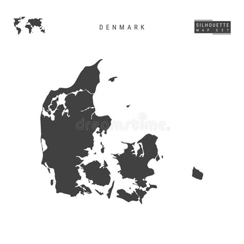 Mapa De Vetor Denmark Isolado Em Fundo Branco Mapa Detalhado Da