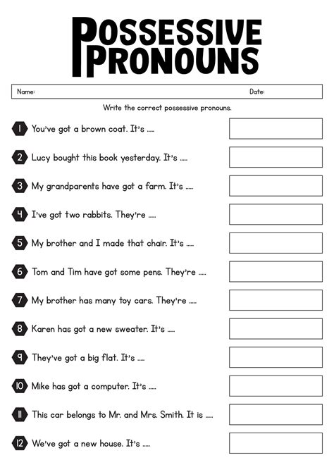 19 Possessive Pronouns Worksheets For Esl Worksheeto NBKomputer