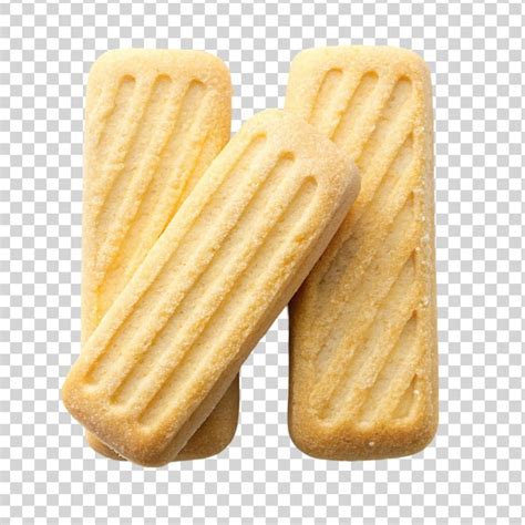 Premium PSD Two Parallel Butter Shortbread Finger Biscuits Isolated