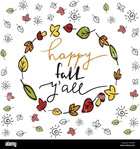 Happy Fall Autumn Greeting Card Stock Vector Image And Art Alamy