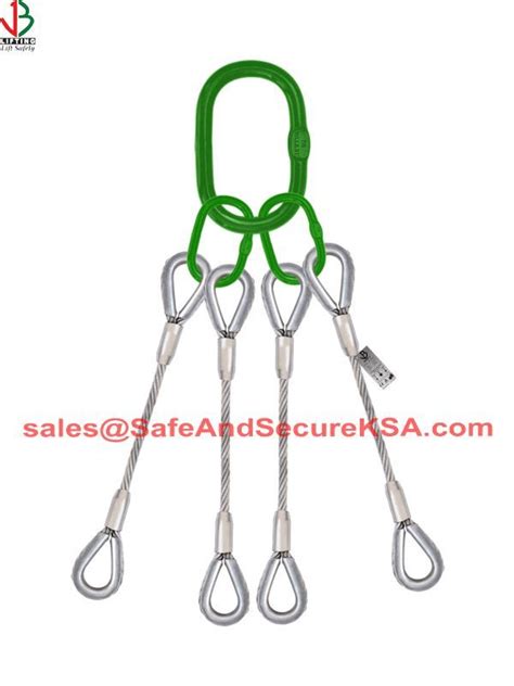 FOUR LEG STEEL WIRE ROPE BRIDLE SLING WITH THIMBLE EYES Wire Rope