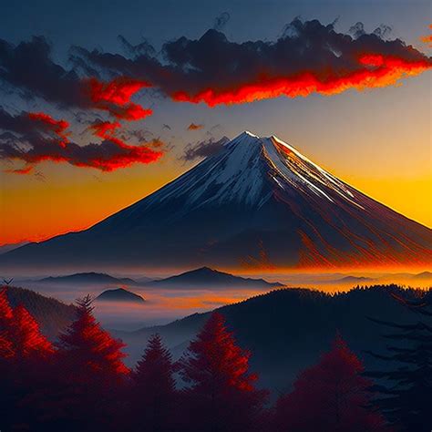 Premium Ai Image Fuji Mountain And The Mist In Autumn At Beautiful