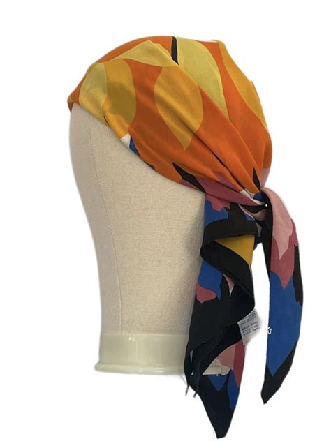 Bonnet Foulard En Soie Reversible Fleurs Multicolores Wrap Me Up