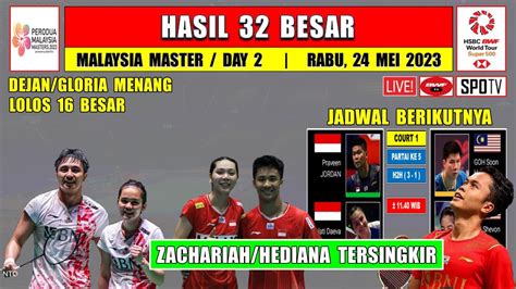 Hasil Malaysia Master 2023 Hari Ini Day 2 R32 DEJAN GLORIA Menang