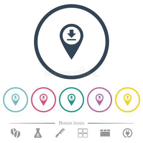 Download Gps Map Location Flat Color Icons In Round Outlines Stock