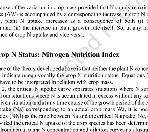 The Use Of The Critical N Dilution Curve For The Determination Of The